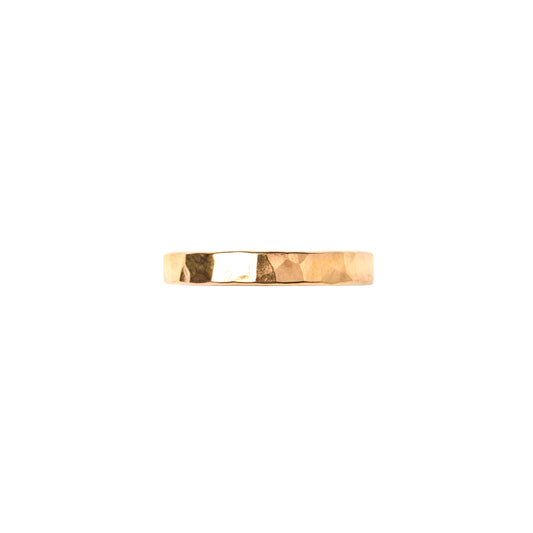 Mineral and Matter Gold Wide Hammered Stacking Ring