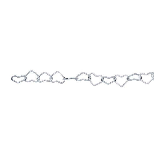 Permanent Jewelry Sterling Silver Chain Bracelet - Heart Link