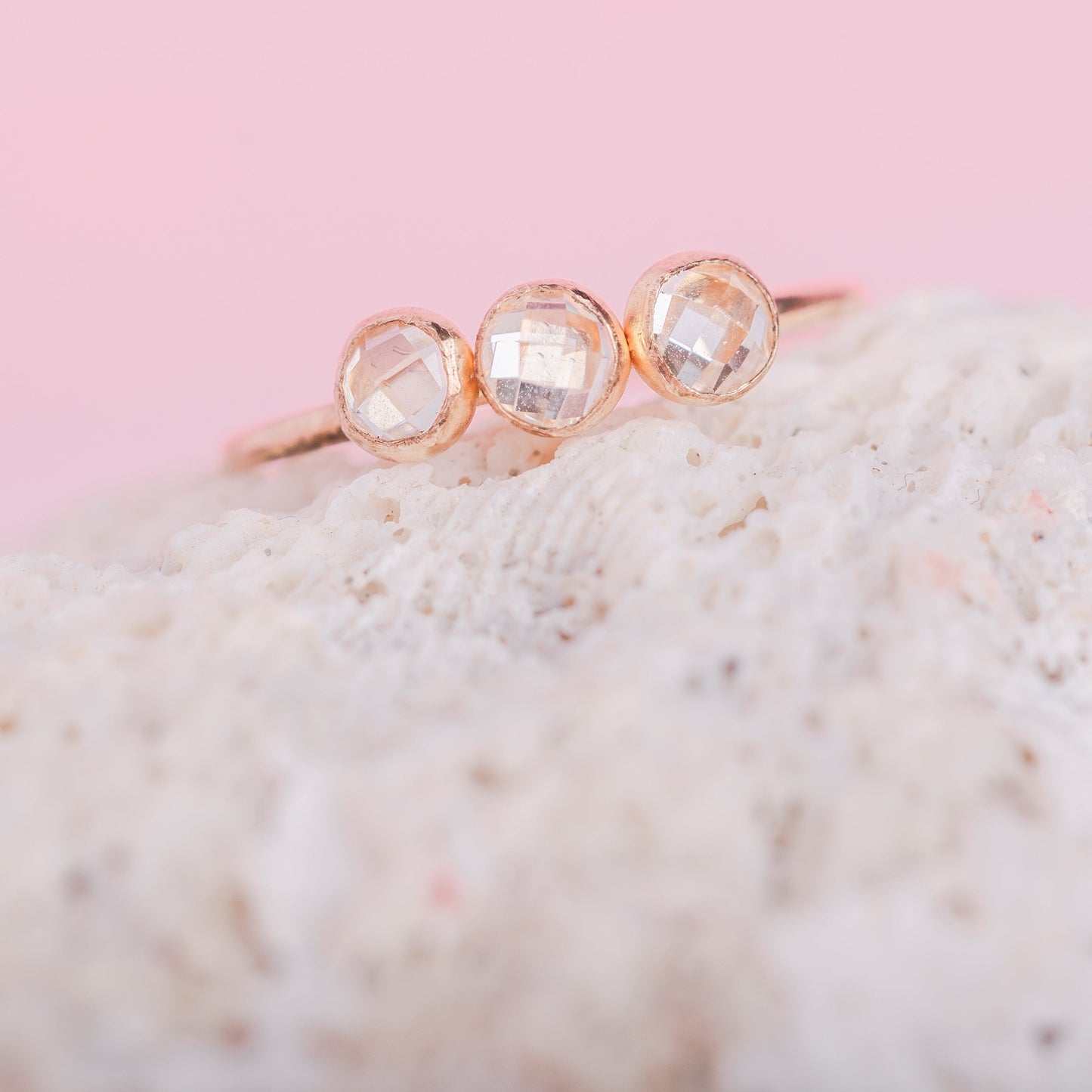 Mineral and Matter Sisters Three Stone CZ Ring