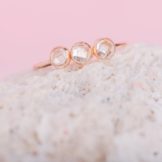 Mineral and Matter Sisters Three Stone CZ Ring