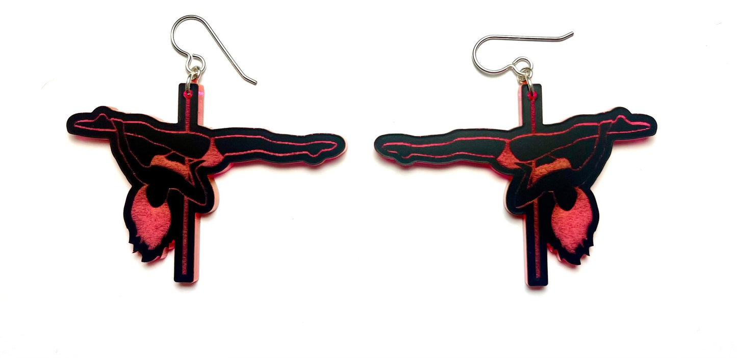 Pole Dancer Silhouette Earrings