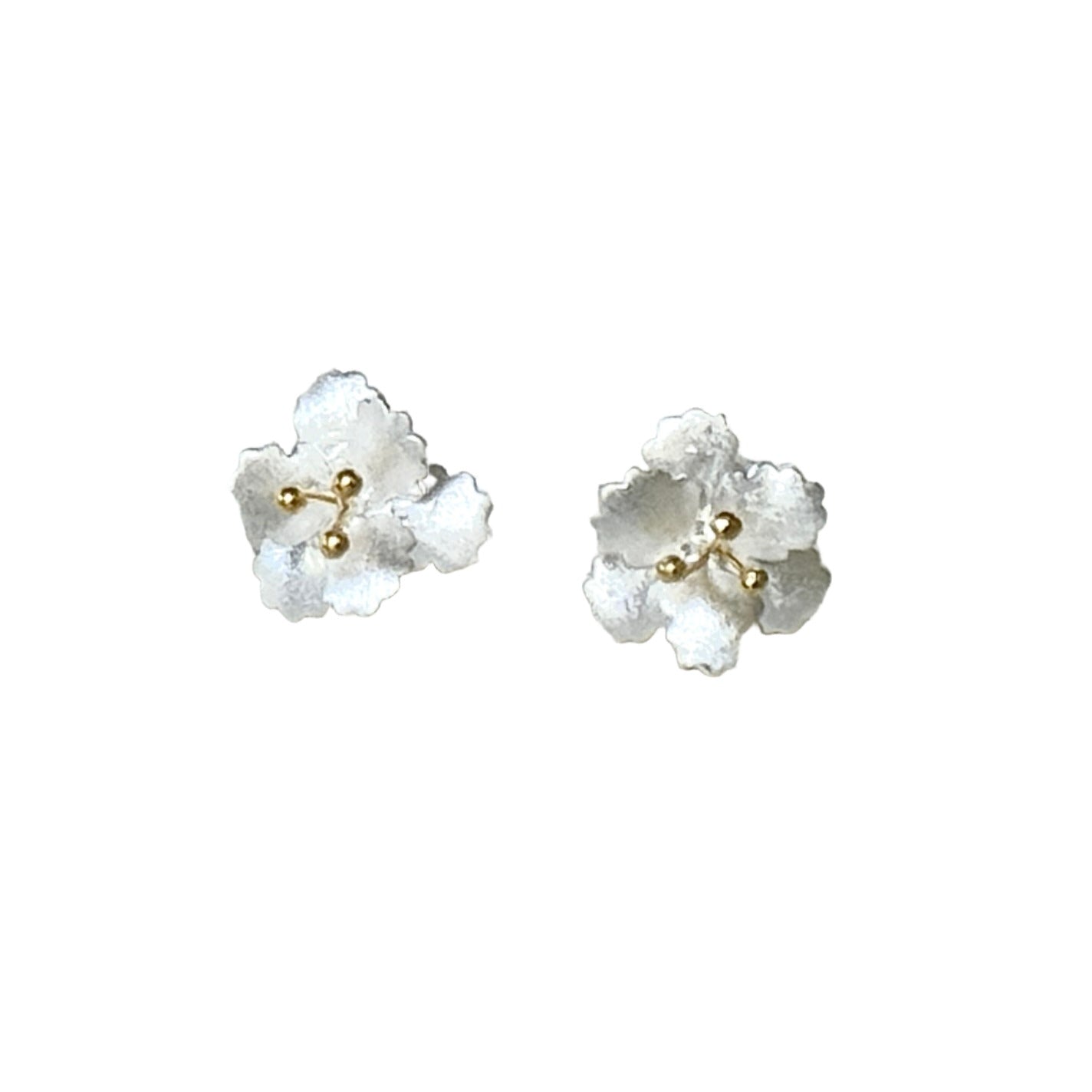 Delicate Sterling  Flower Stud