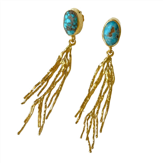 Turquoise & Gold Earring
