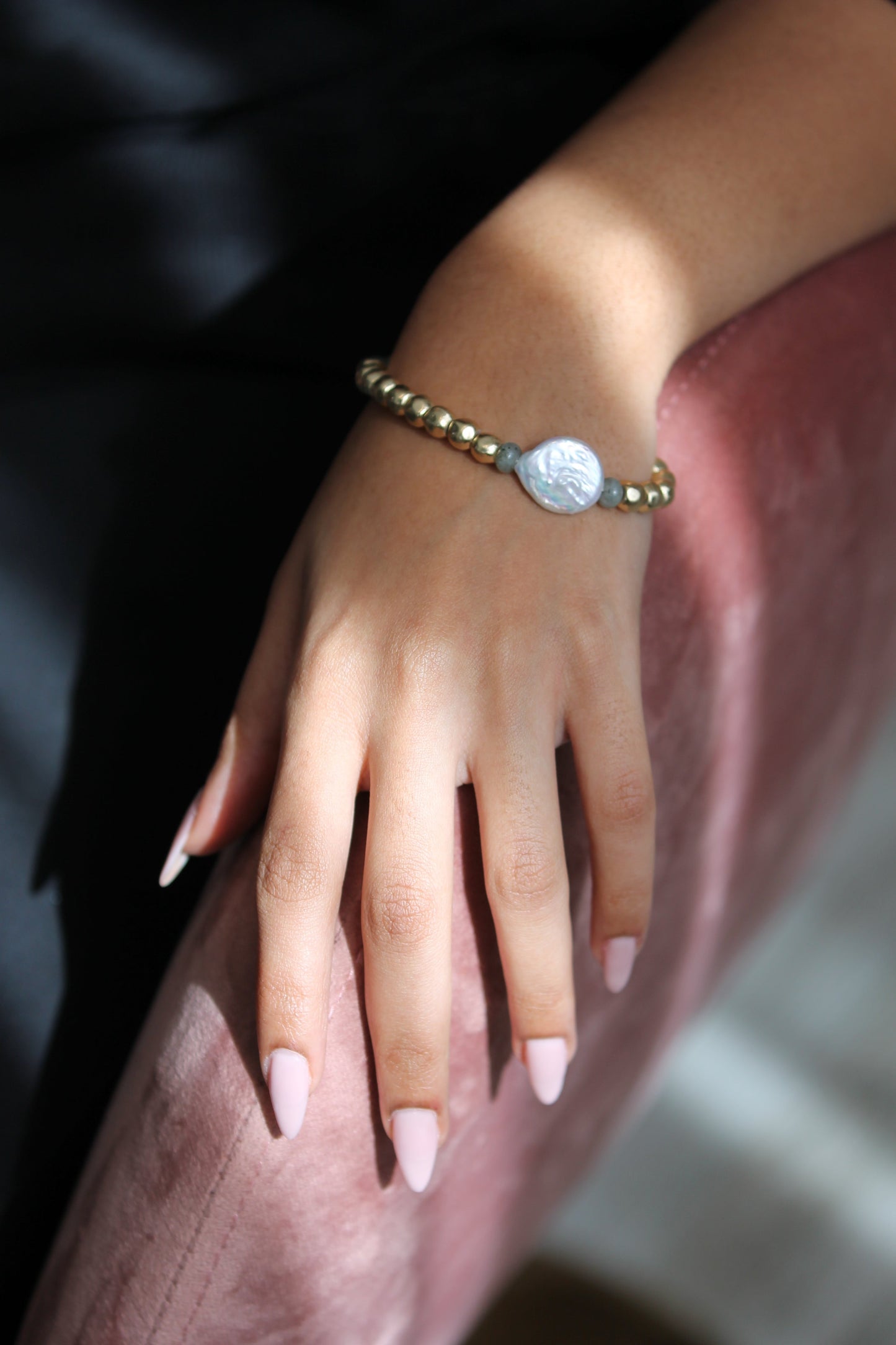 Bead Pearl Gold Bracelet