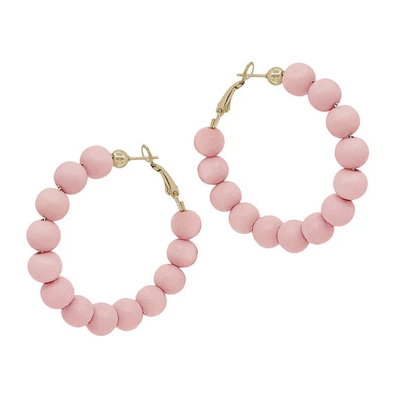 Light Pink Ball Of Fun Hoop Earrings