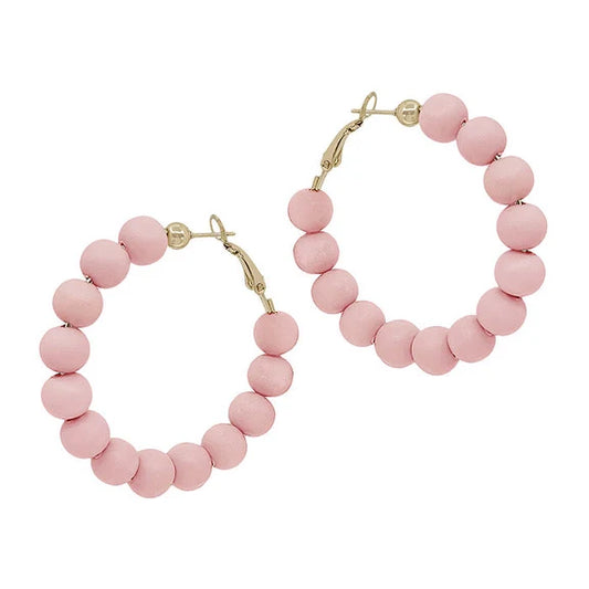Light Pink Ball Of Fun Hoop Earrings
