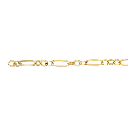 Permanent Jewelry 14k Goldfill Chain Bracelet - Long and Short Oval
