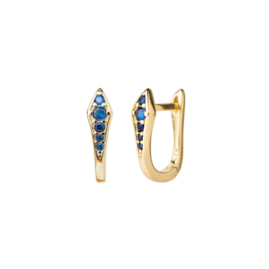 Mineral and Matter Viper Sapphire Huggie Hoop Earrings