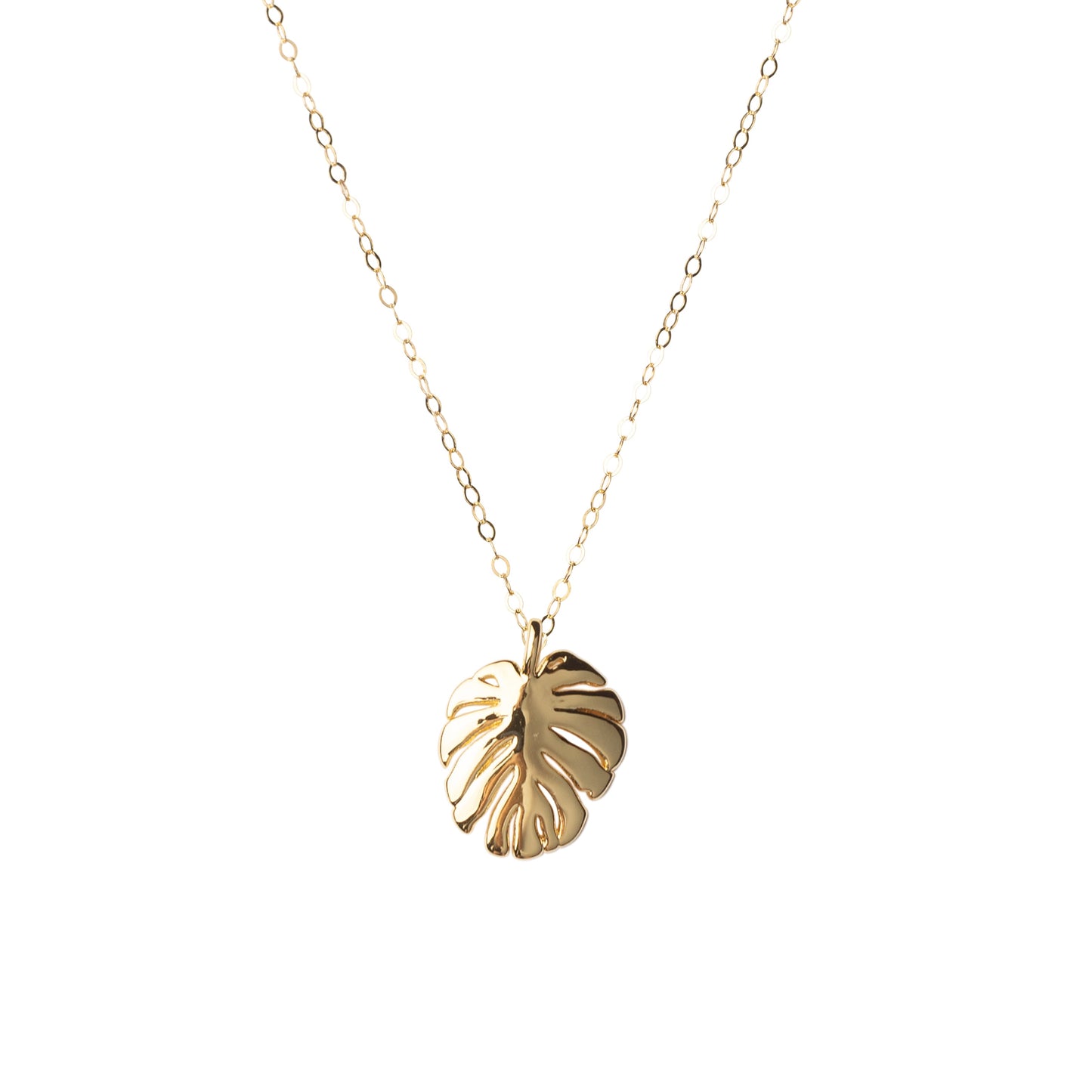 Mineral and Matter Monstera Leaf Pendant Necklace