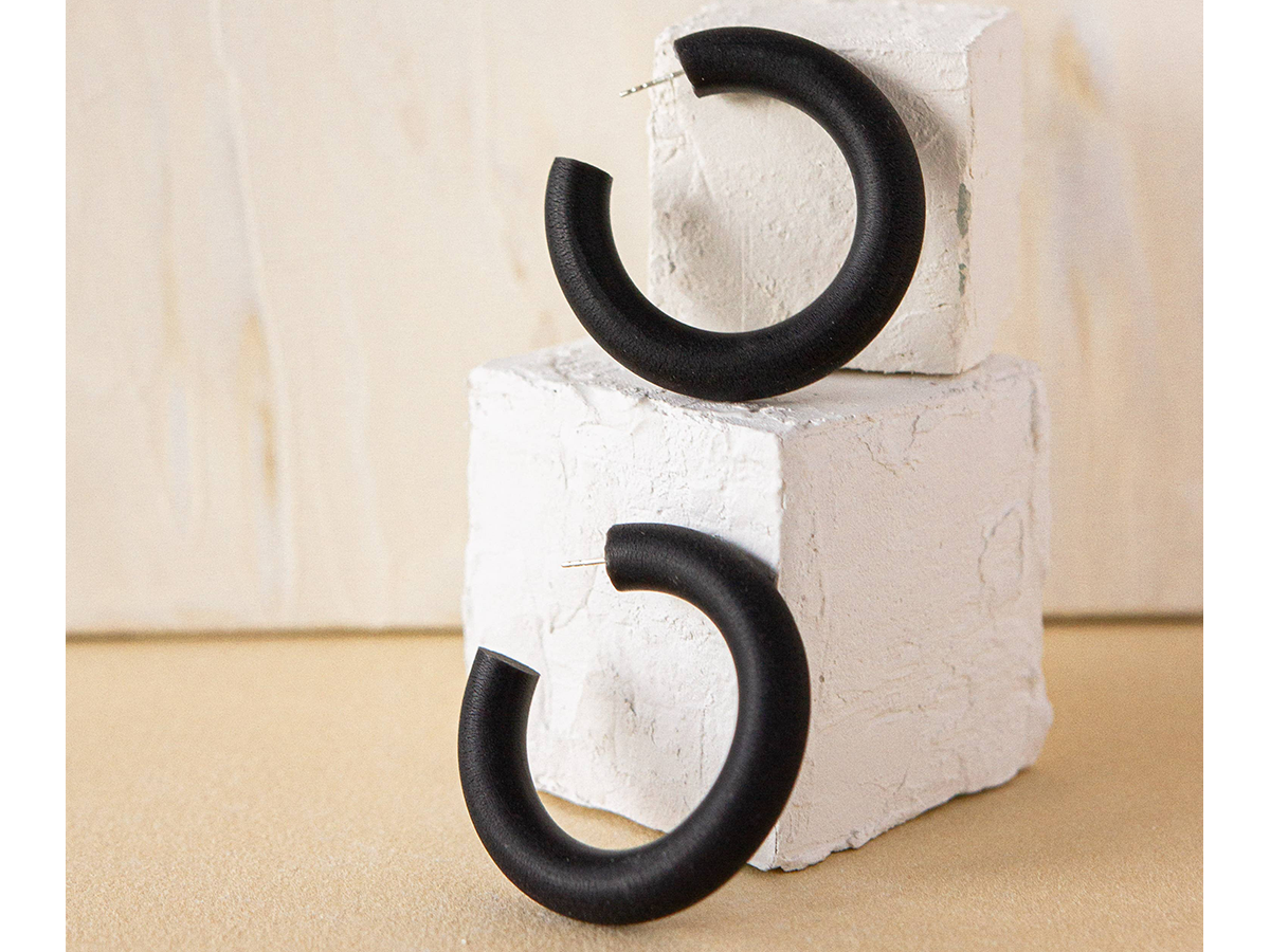 Midi Chunky Hoop, Black