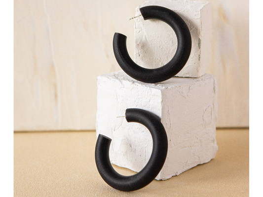 Midi Chunky Hoop, Black