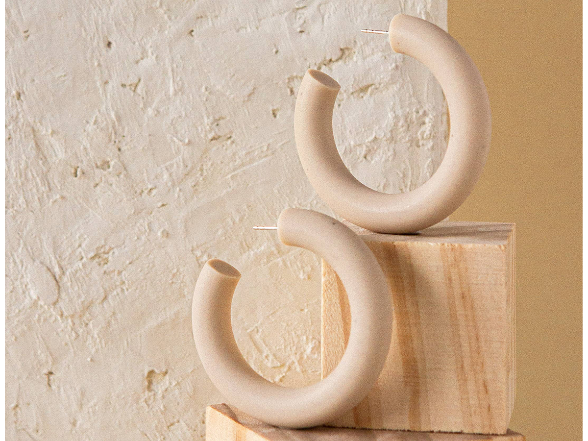 Midi Chunky Hoop, Speckled Oat