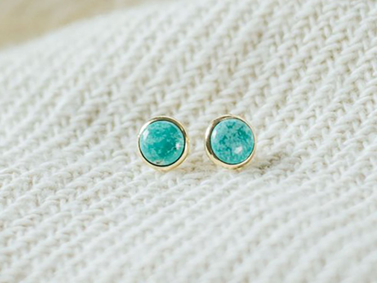 Mini Hyalite Turquoise Studs