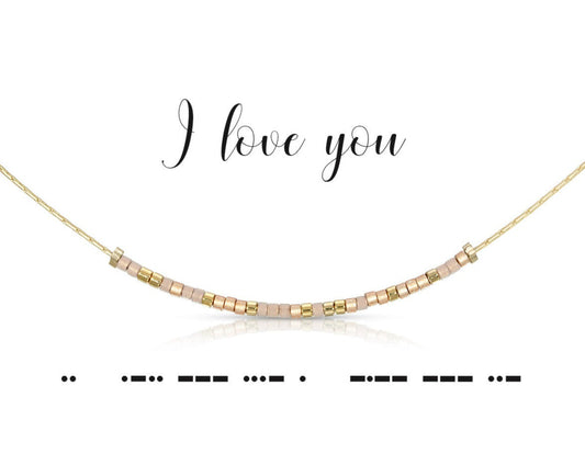 "I Love You" Morse Code Necklace