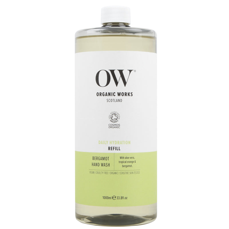 Organic Works Bergamot Hand Wash Refill 1L UK DELIVERY ONLY