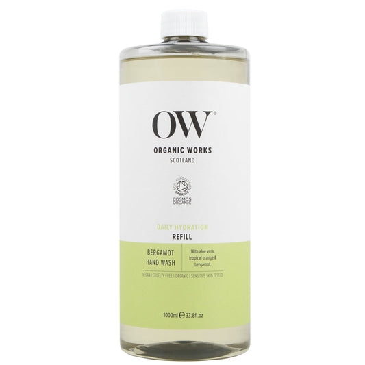 Organic Works Bergamot Hand Wash Refill 1L UK DELIVERY ONLY