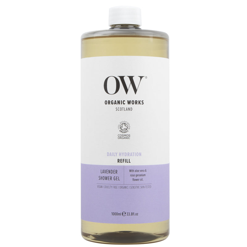 Organic Works Lavender Shower Gel Refill 1L UK DELIVERY ONLY