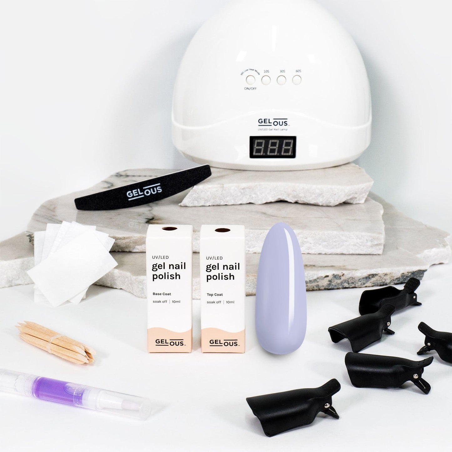 Gelous gel nail polish Lavender Whisper Starter Pack - photographed in New Zealand