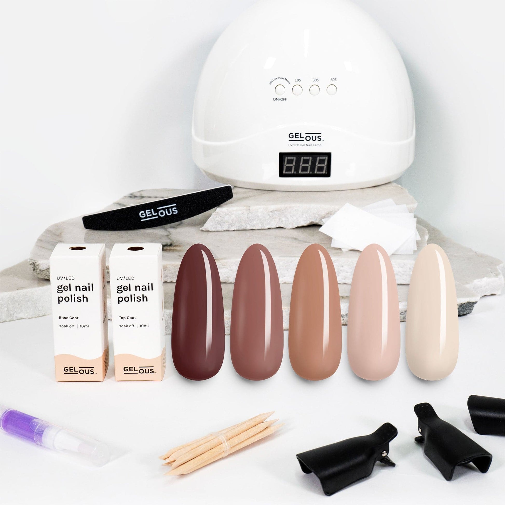 Gelous gel nail polish Nudes & Browns Polish Starter Pack - photographed in New Zealand