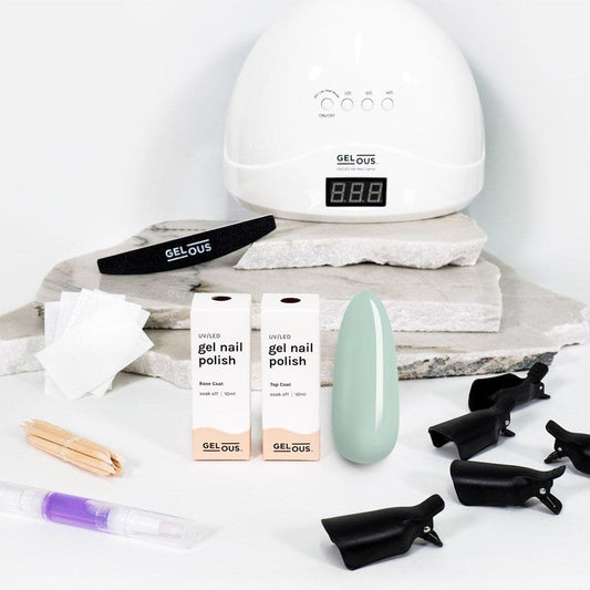 Gelous gel nail polish Pistachio Starter Pack - photographed in New Zealand