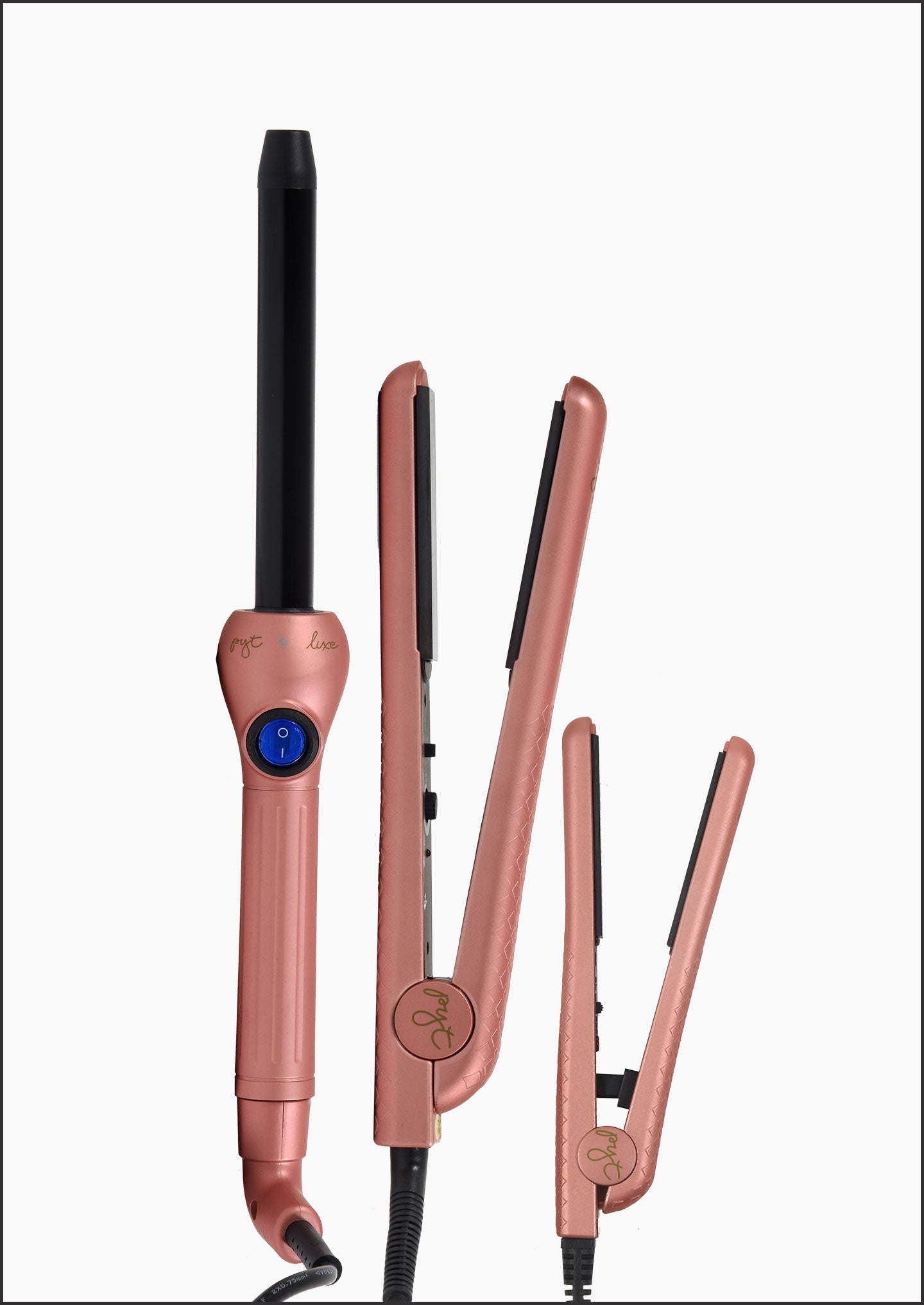 Lola Set - Rose Gold:  Ceramic Styler, 19mm Curling wand, Mini Styler