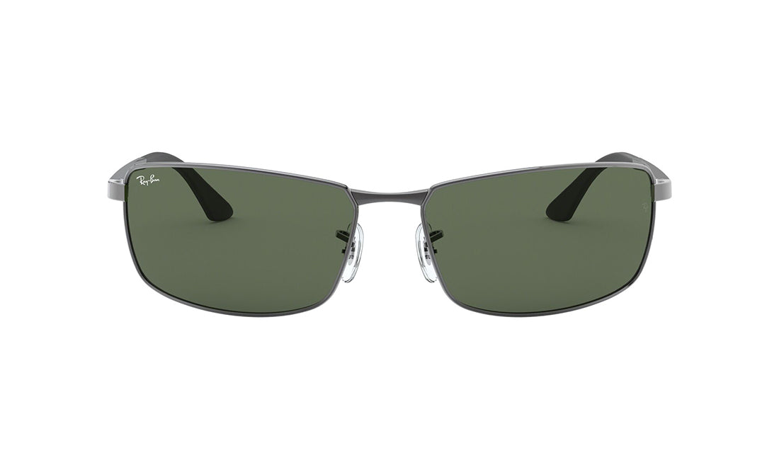 Sunglasses Rayban 3498 Black, Grey, Large, Mens, Metal, Non-Polarized, Prescription, Rayban, Rectangle, Sunglasses