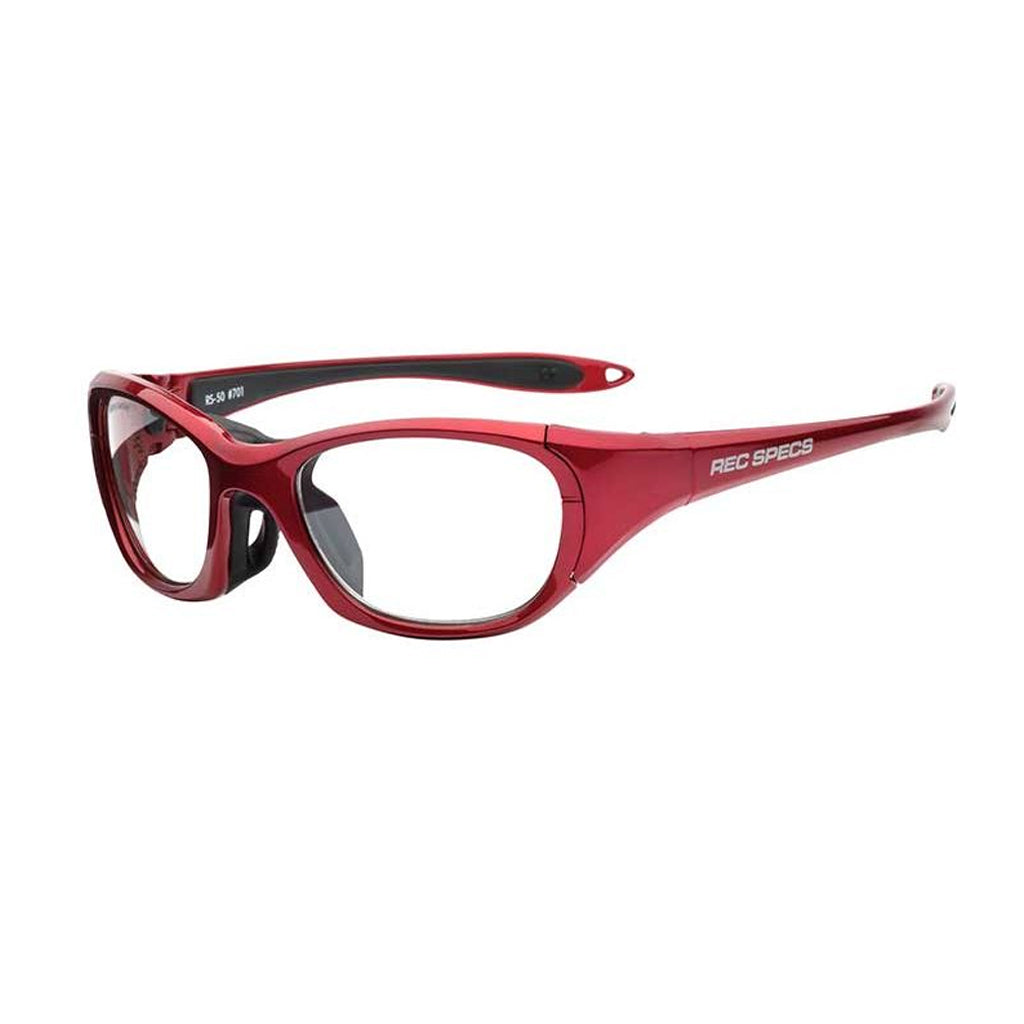 Liberty Sport Rec Specs Impact RS-50 in Shiny Crimson/Black angled view