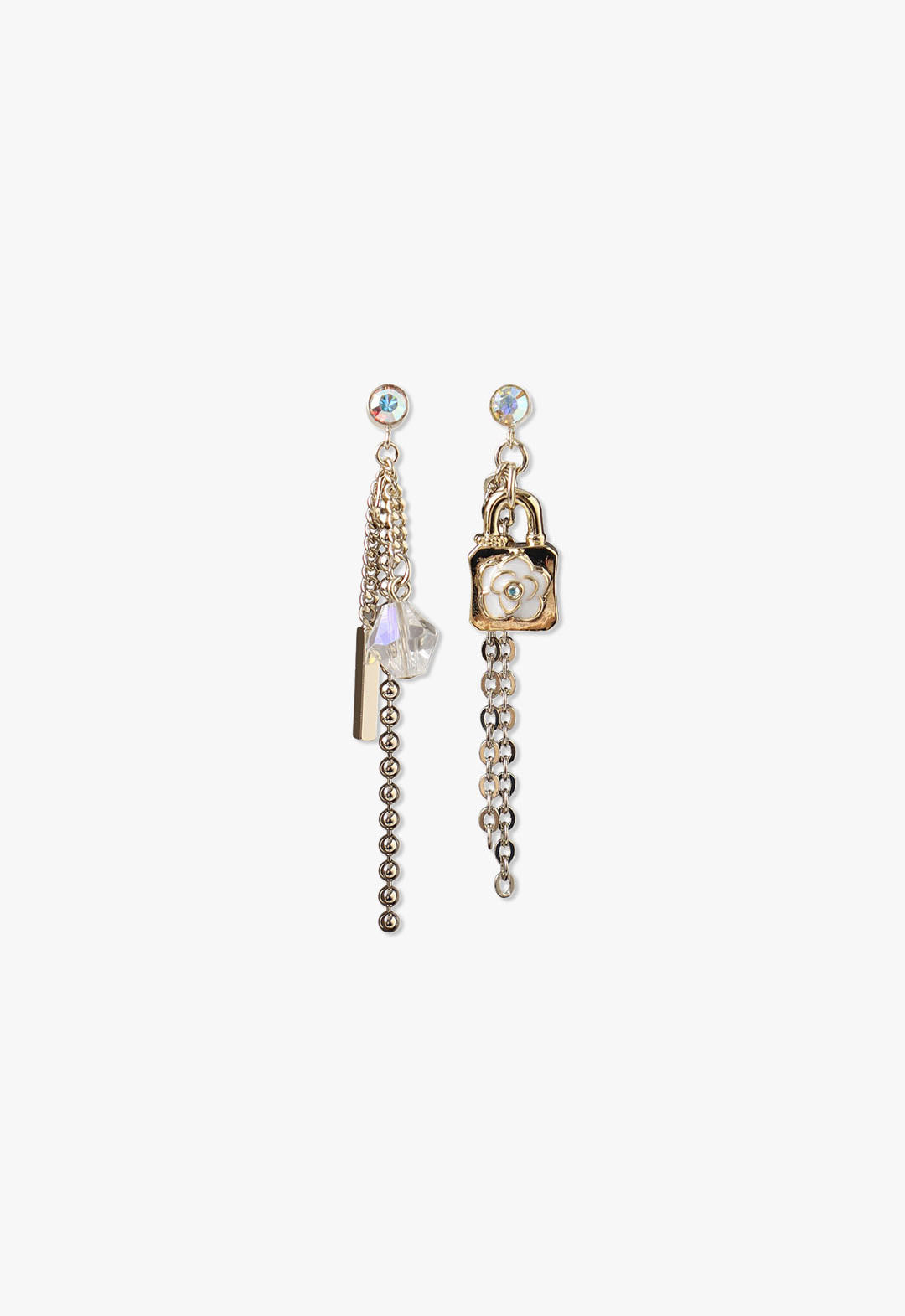 Rose Lock Chain Earrings