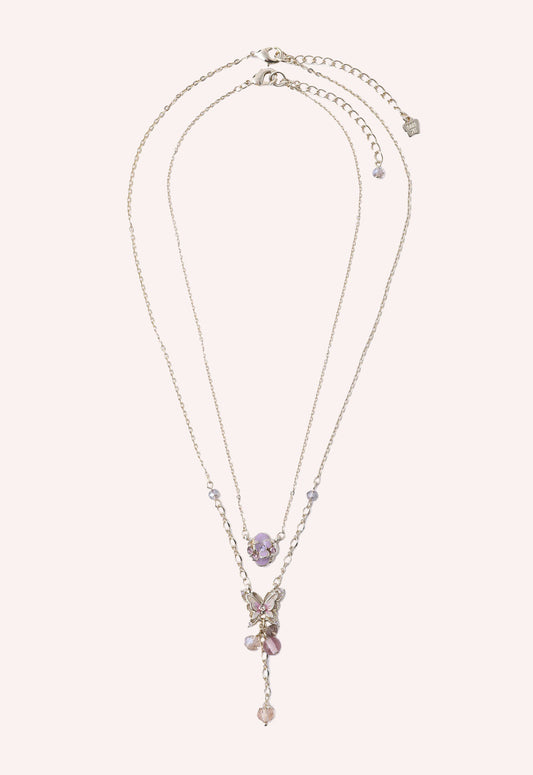 Butterfly and Rose Necklace Set