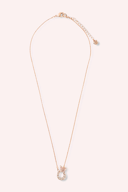 Lucky Horseshoe Necklace - Rose Gold