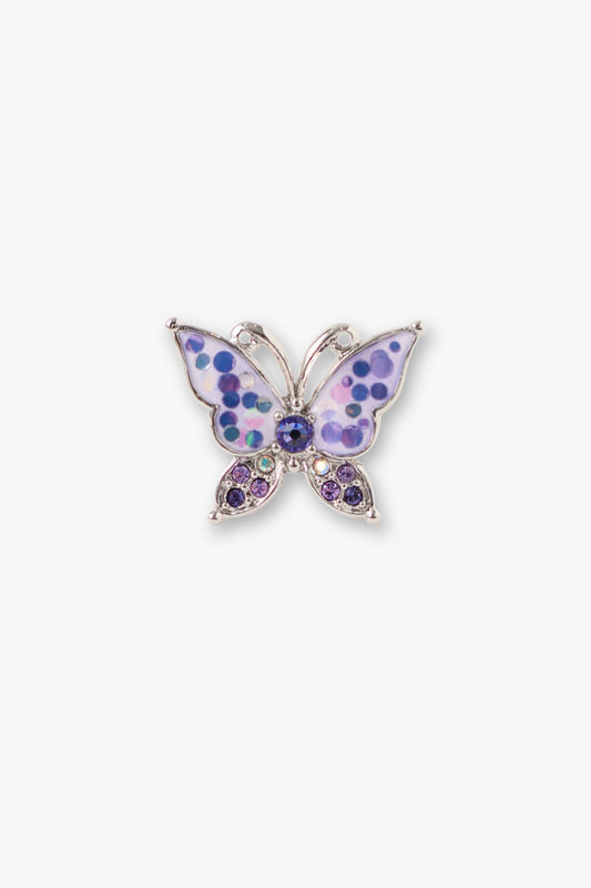 Purple Butterfly Glitter Ring