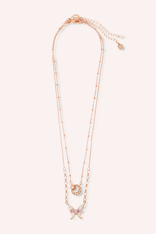 Butterfly and Moon Necklace Set