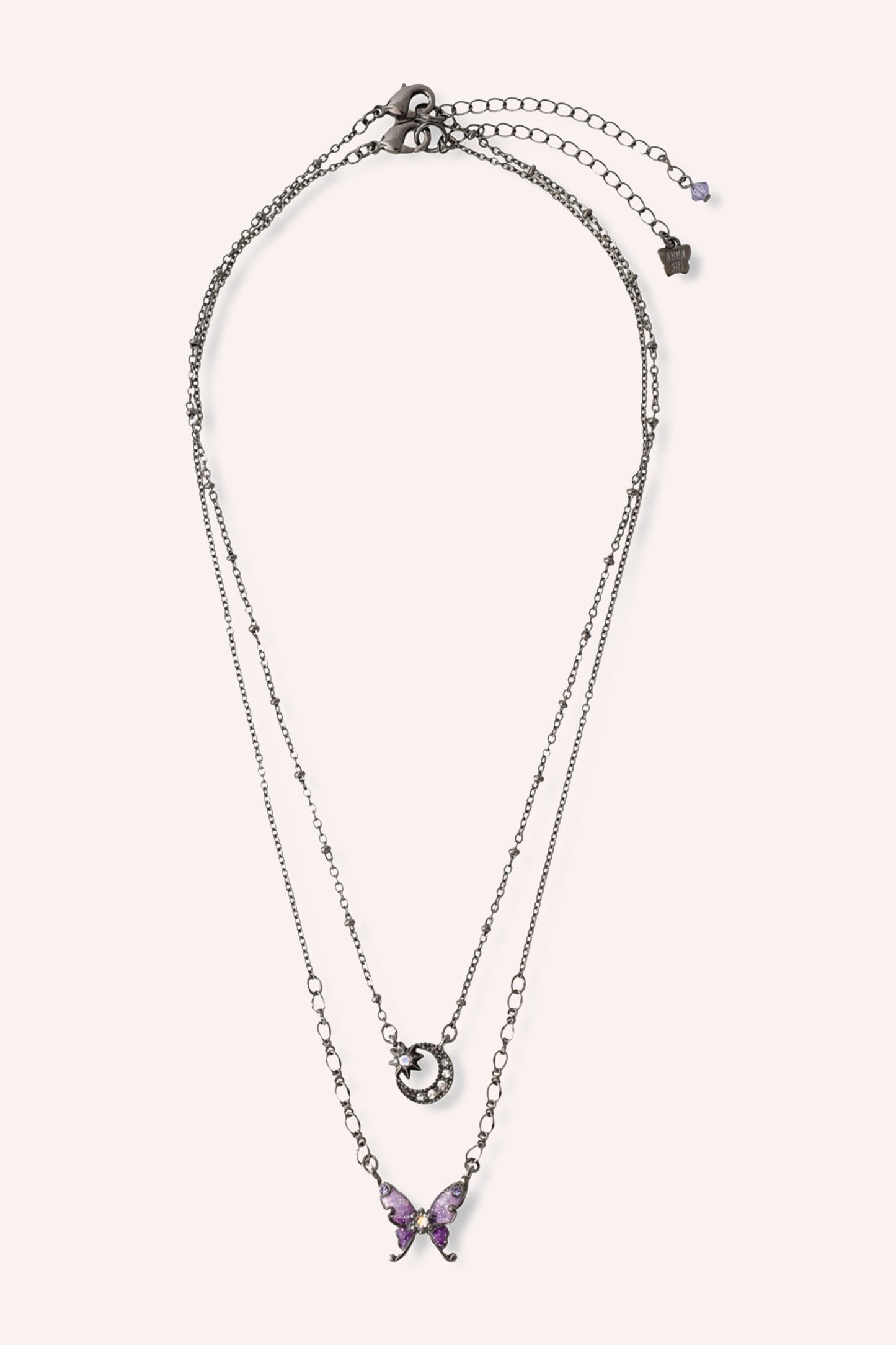 Butterfly and Moon Necklace Set Gunmetal