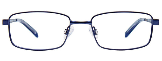 aspex eyewear easyclip superfit sf122 rectangular shape timeless classic business casual everyday wear titanium metal lightweight comfortable men male shiny blue front