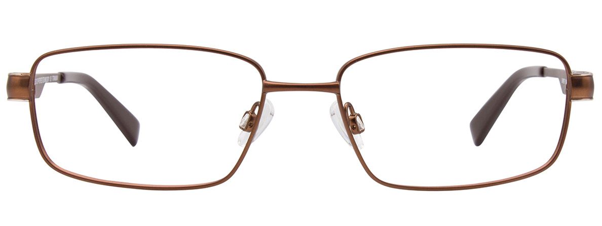 aspex eyewear easyclip superfit sf124 rectangular thin eyewire bold temples men male business casual timeless comfortable matte brown front