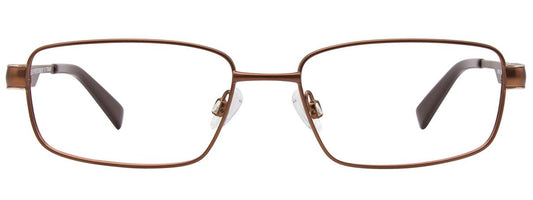 aspex eyewear easyclip superfit sf124 rectangular thin eyewire bold temples men male business casual timeless comfortable matte brown front