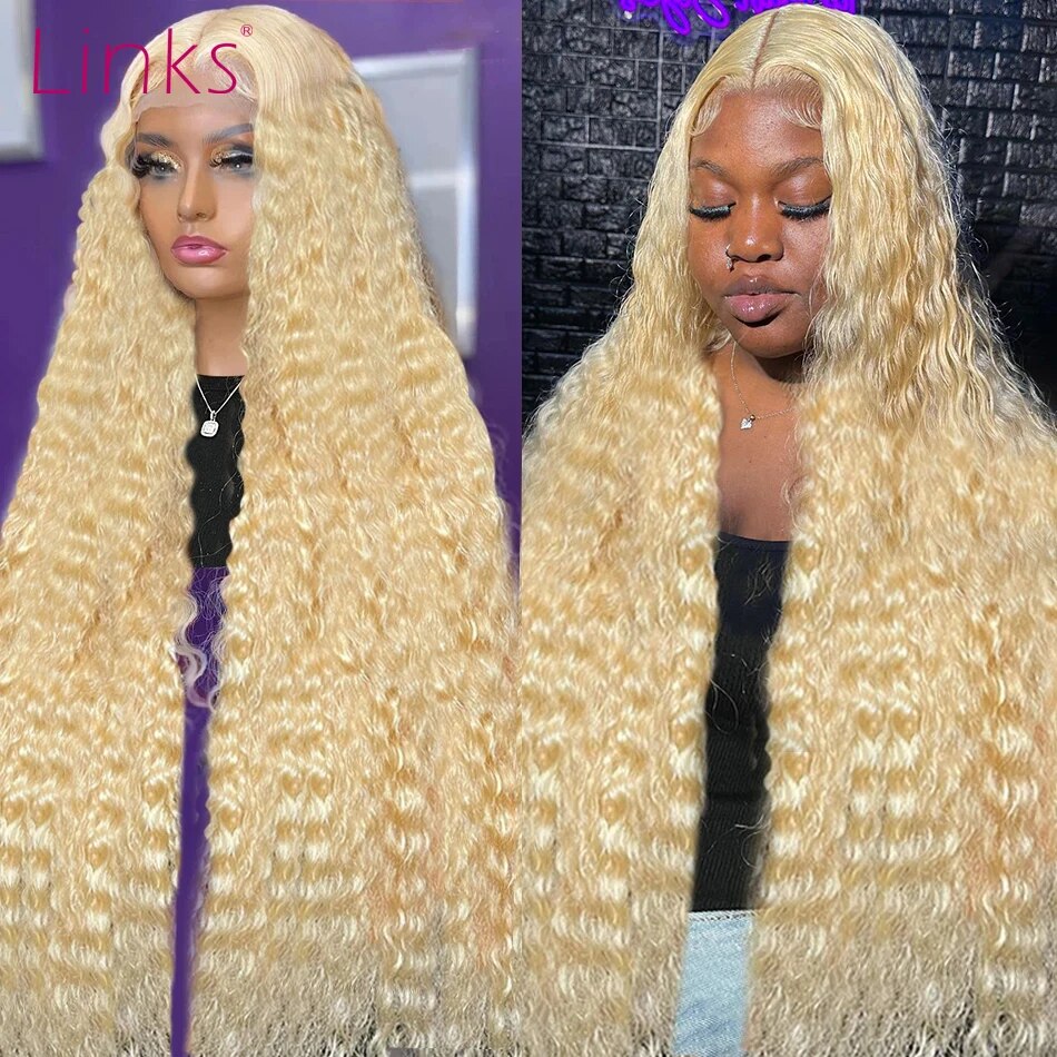 613 Honey Blonde Deep Wave Lace Frontal
