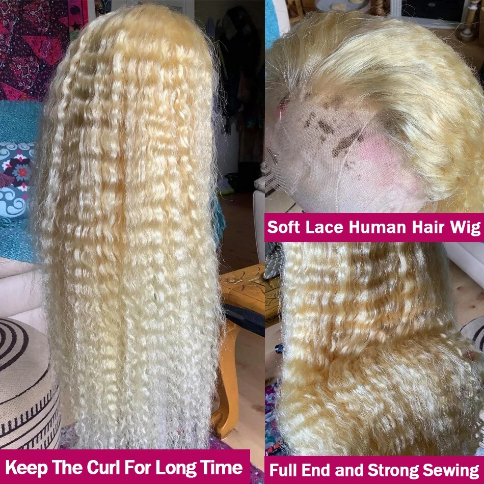 613 Honey Blonde Deep Wave Lace Frontal