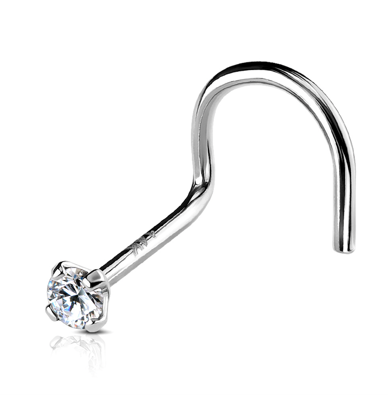 Piercing Earring Prong CZ Nose Screw Ring Stud