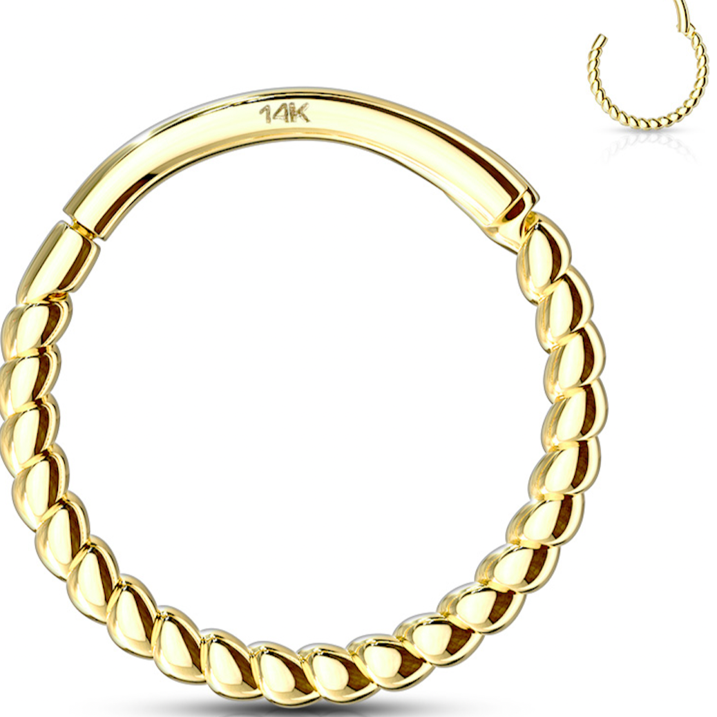 Piercing Earring Braided Hinge Hoop