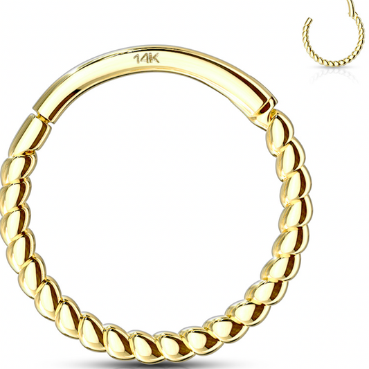 Piercing Earring Braided Hinge Hoop
