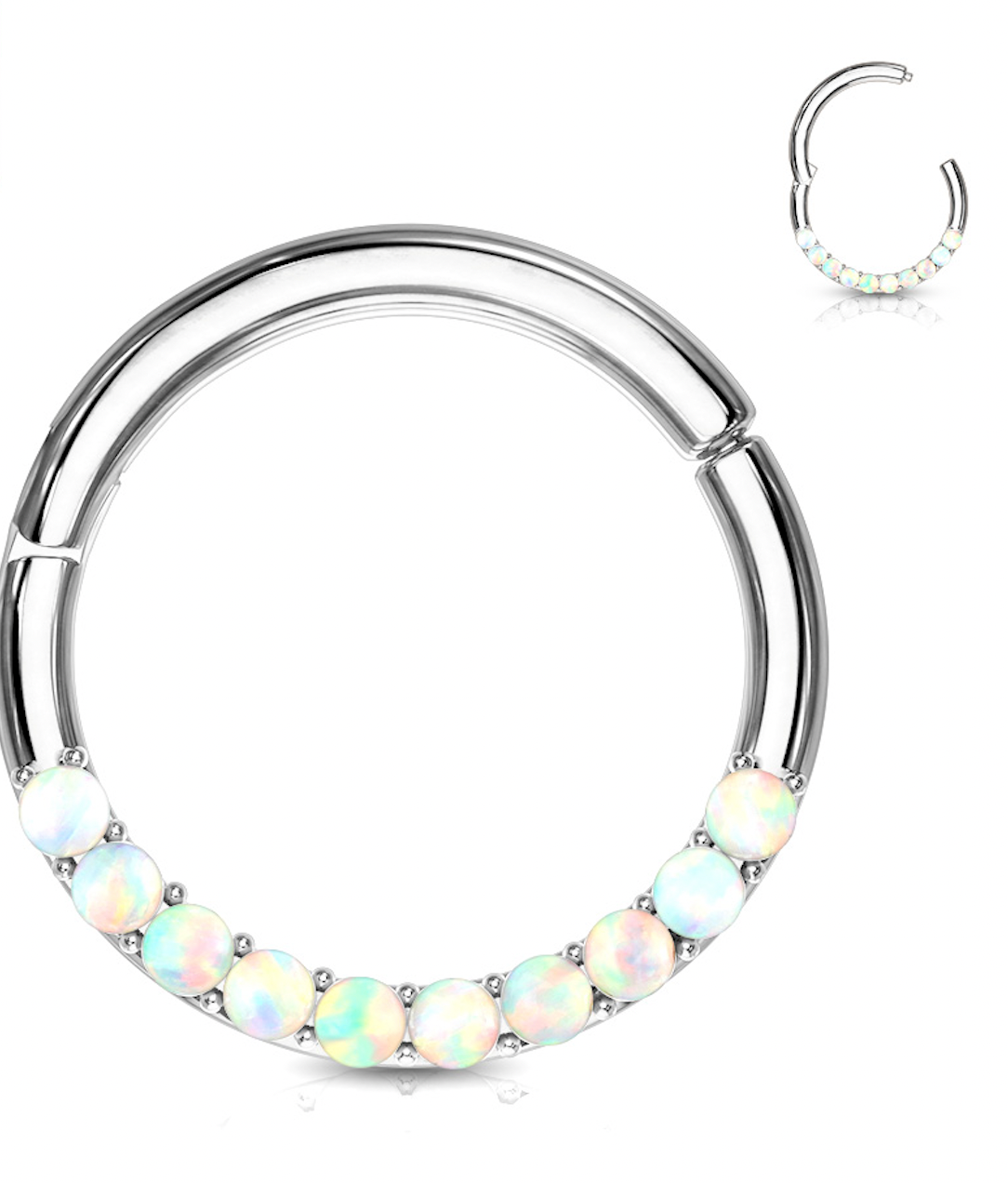 Piercing Earring Opal Hoop Medium