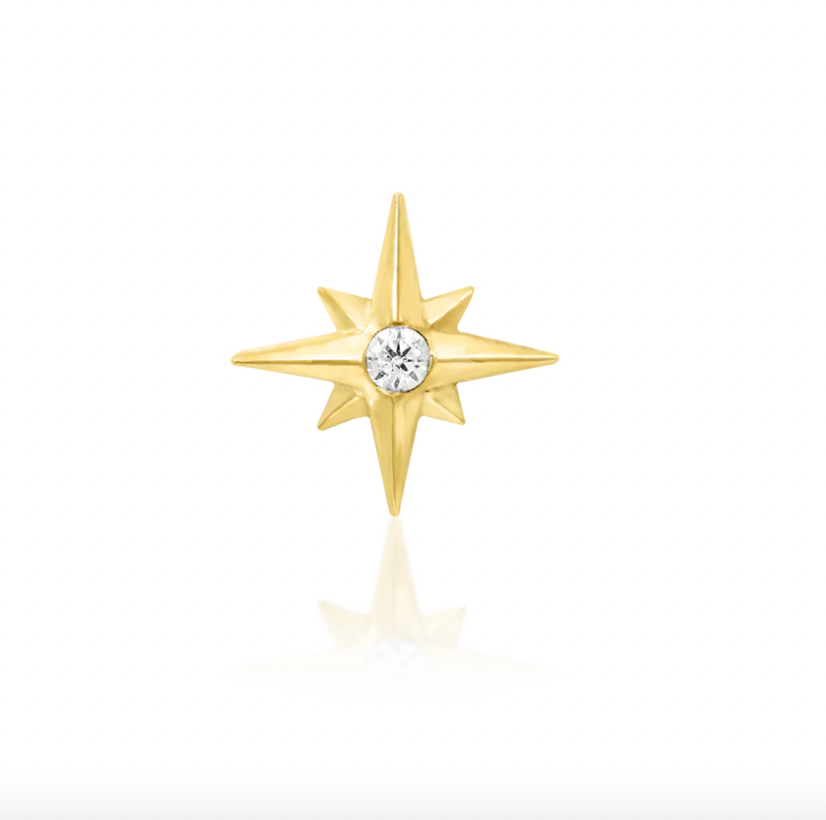 Piercing Earring Stella North Star with CZ