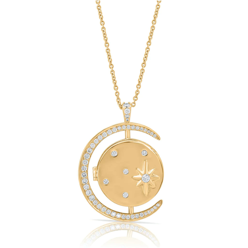Elizabeth Stone Luna Locket Necklace