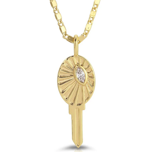 Elizabeth Stone Starglow Key Necklace