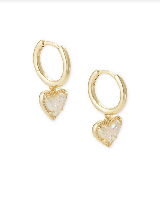 ARI HEART HUGGIE EARRINGS