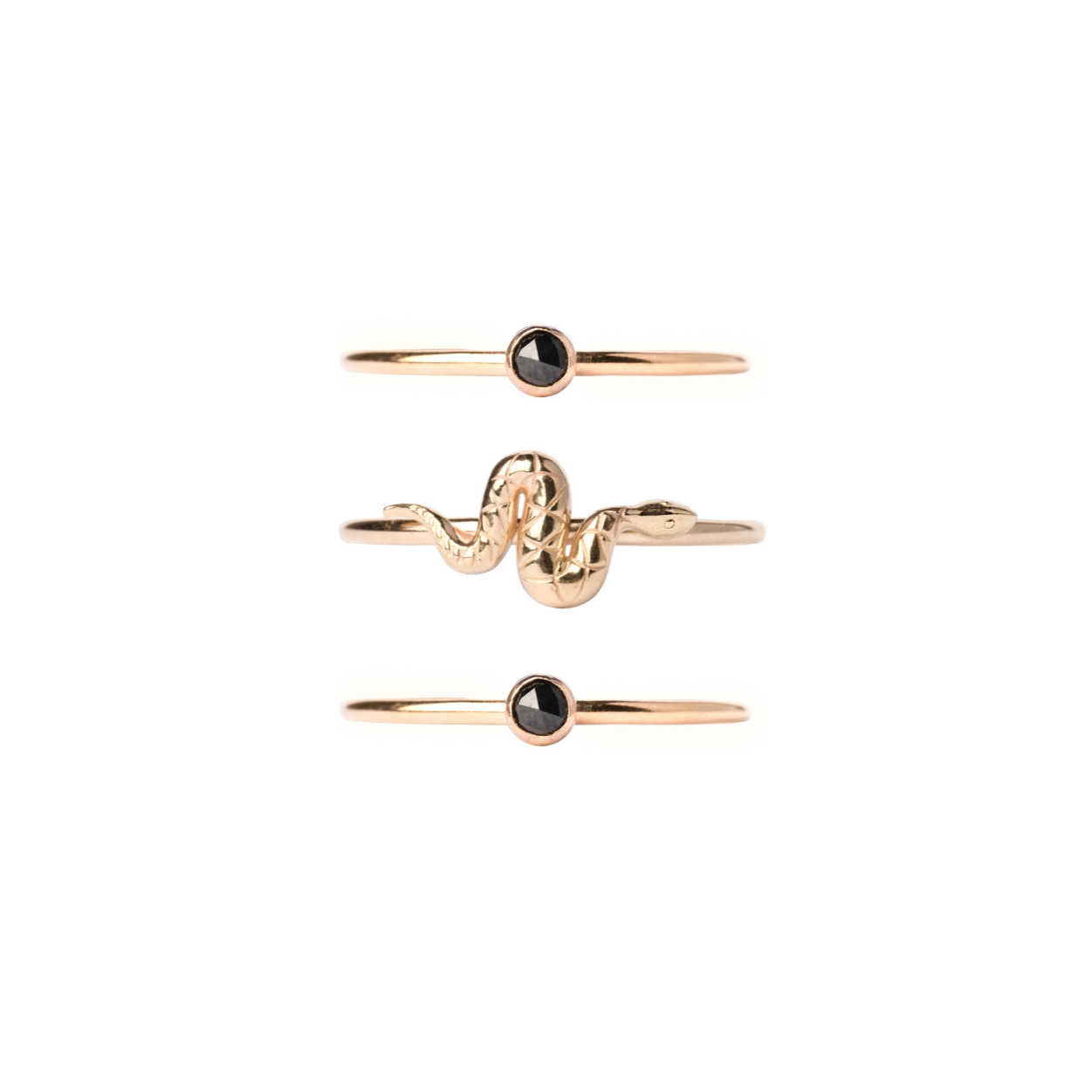 Mineral and Matter Ring Stack - Serpent Trio