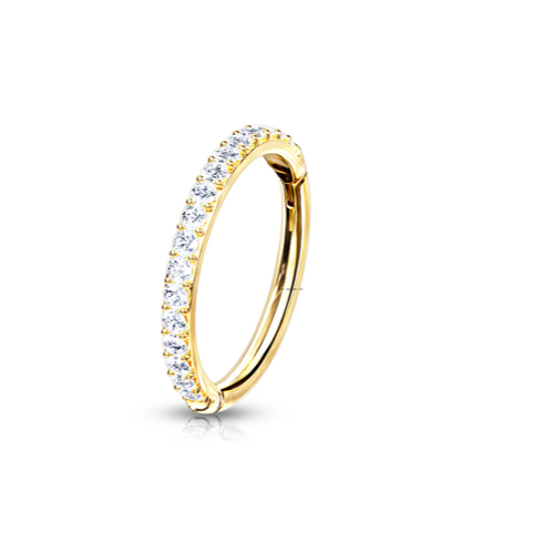 Piercing Earring Side CZ Pave Hoop