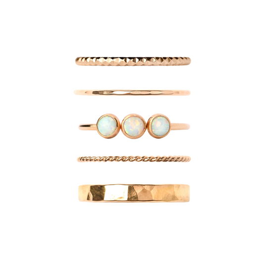 Mineral and Matter Ring Stack - Opal Accents