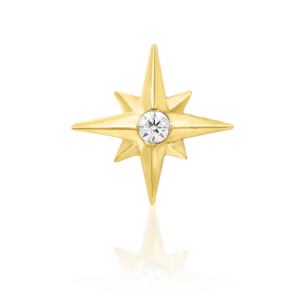 Piercing Earring Stella North Star with CZ